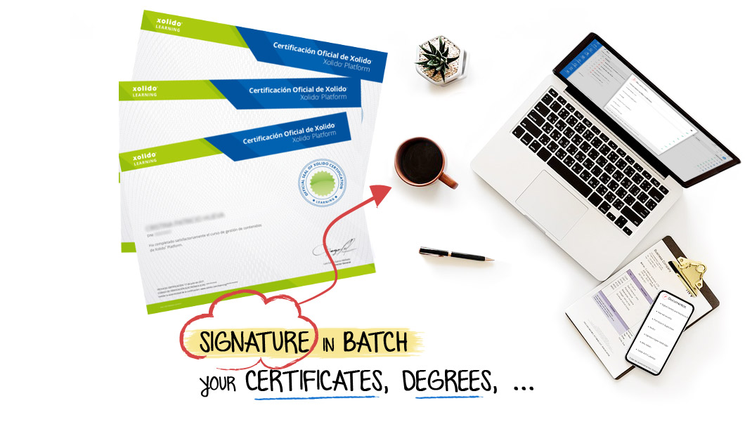 Signature in batch your certificates, degrees, ...